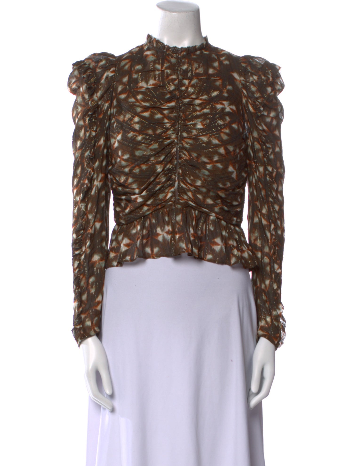 Ulla Johnson Silk Animal Print Crop Top