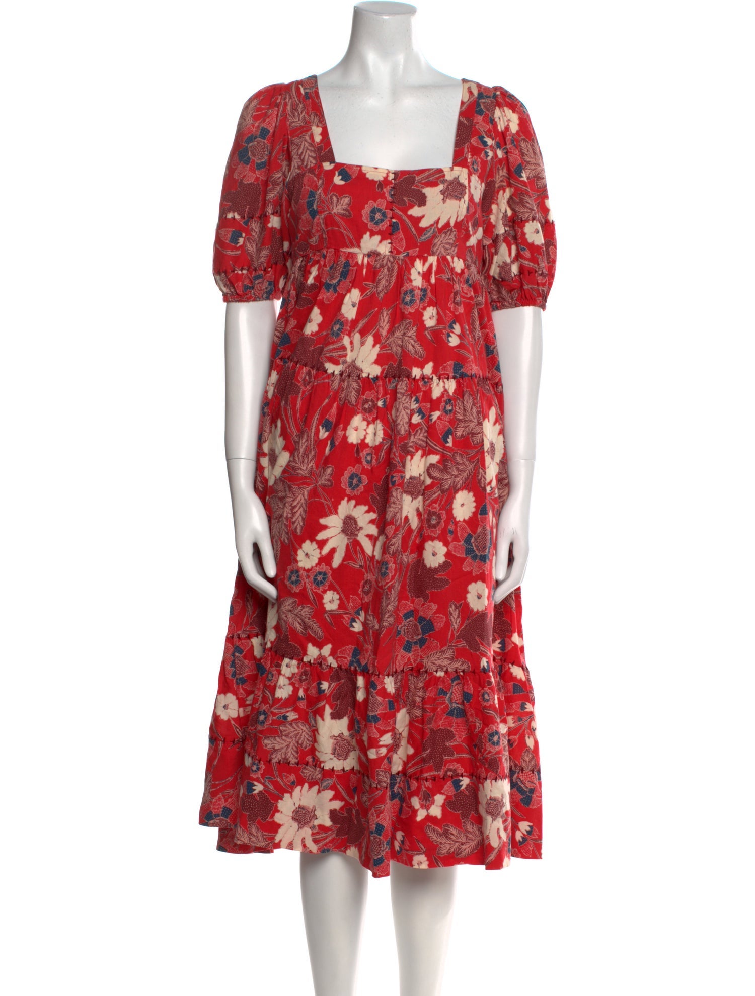 Ulla Johnson Floral Print Midi Length Dress