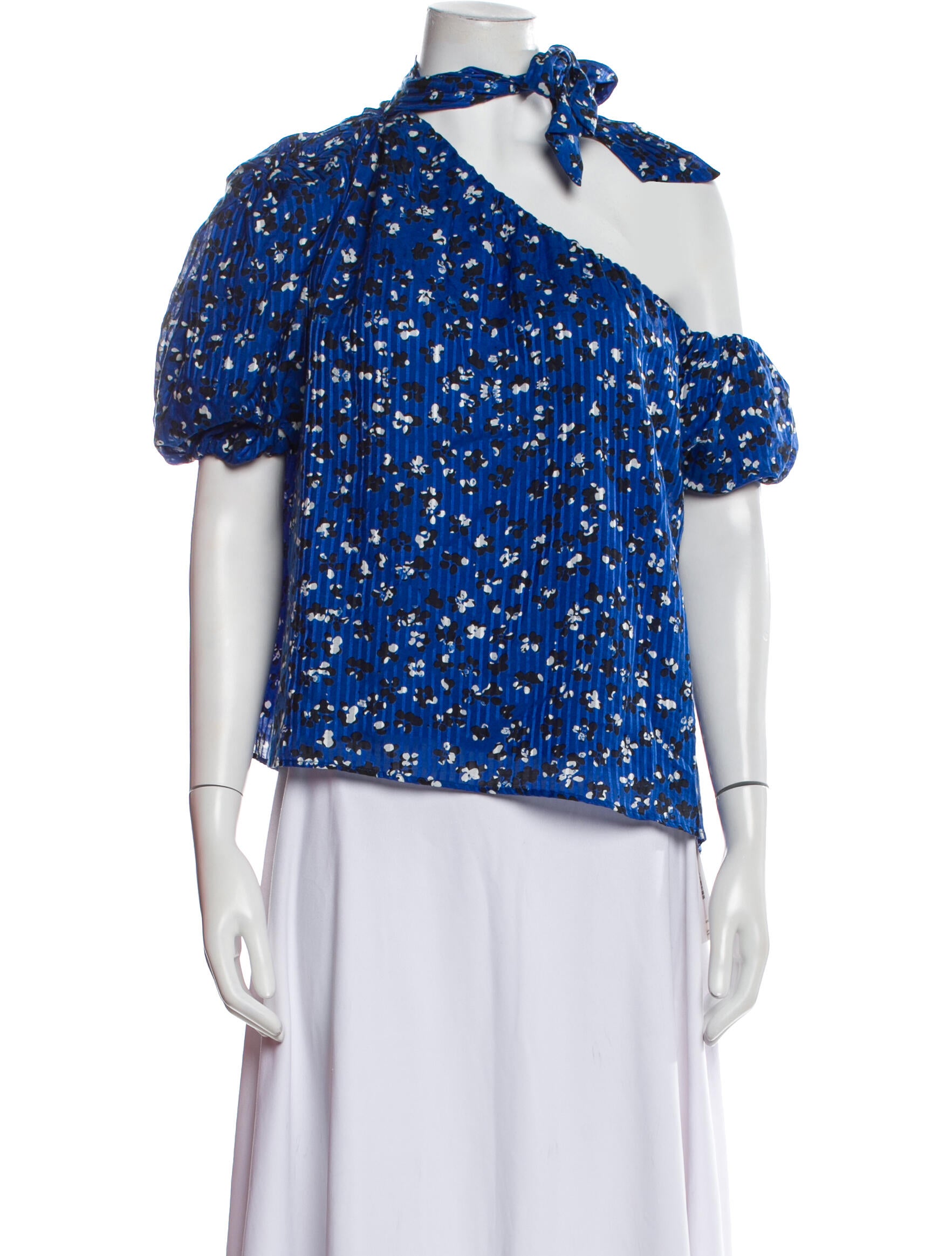 Ulla Johnson Floral Print One-Shoulder Blouse