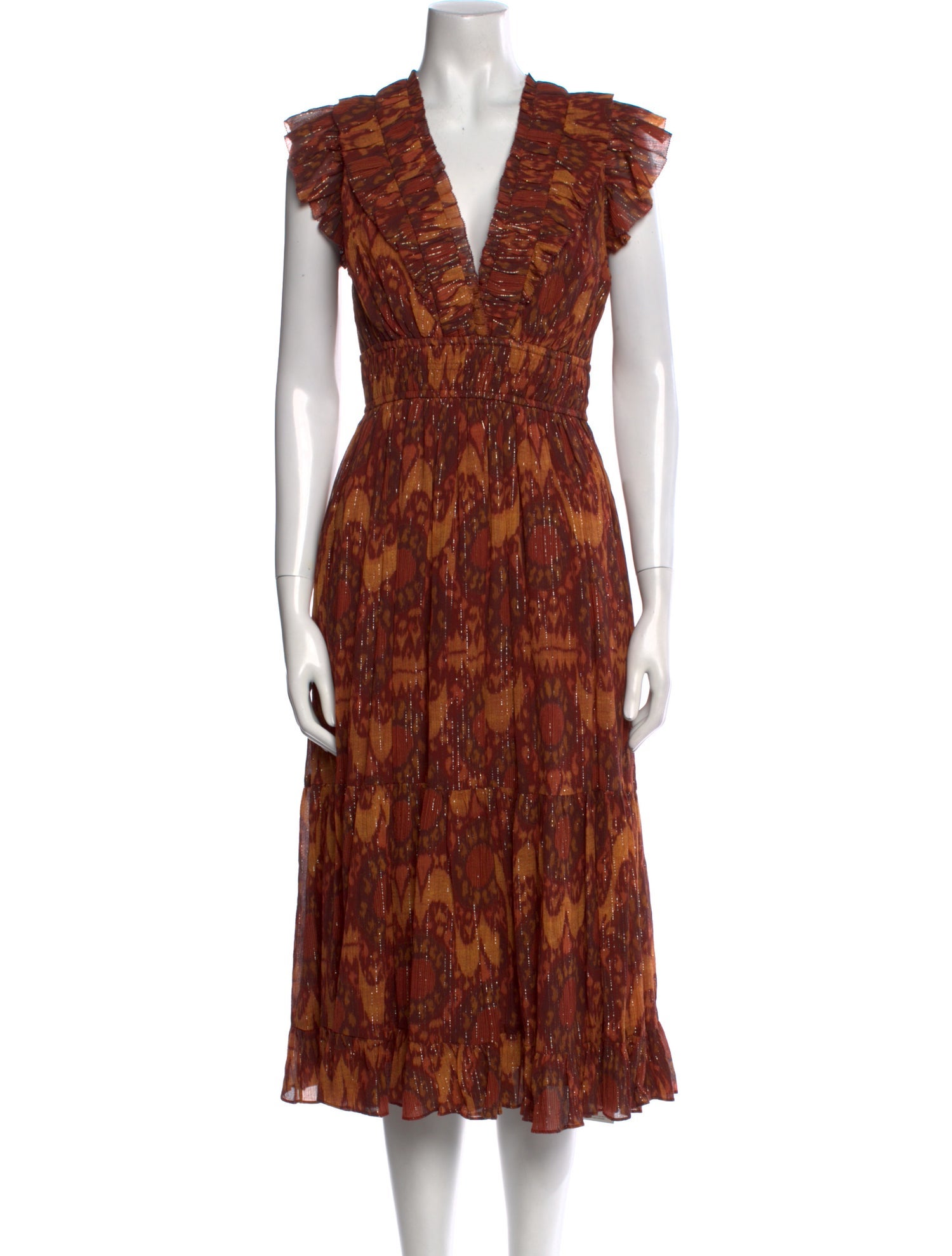 Ulla Johnson Floral Print Midi Length Dress