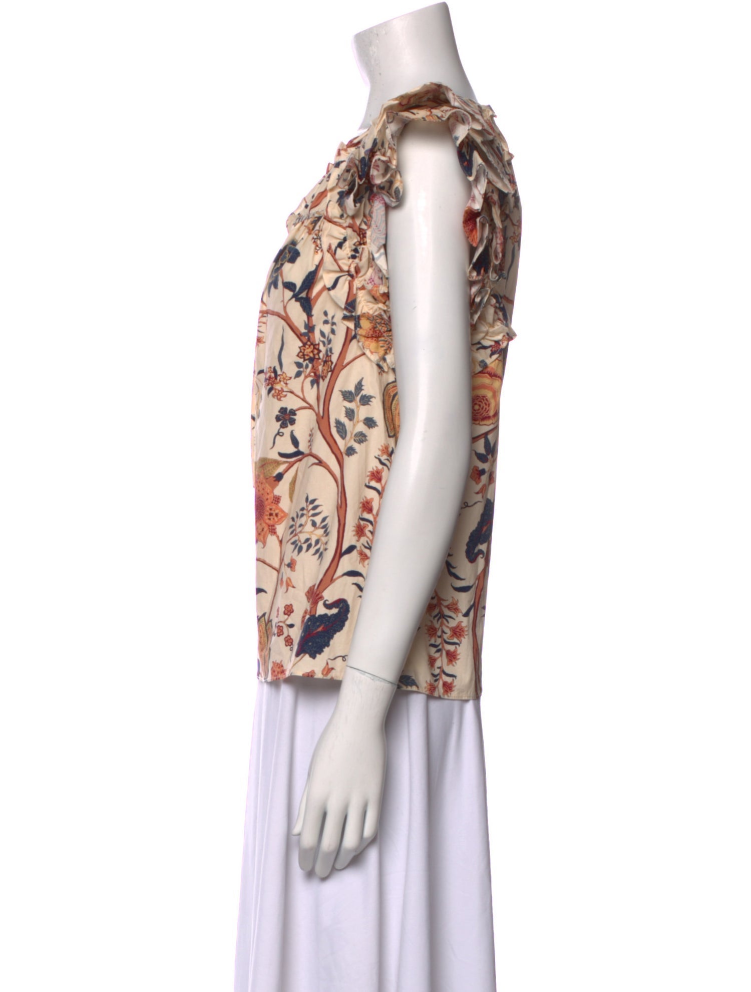 Ulla Johnson Floral Print V-Neck Blouse