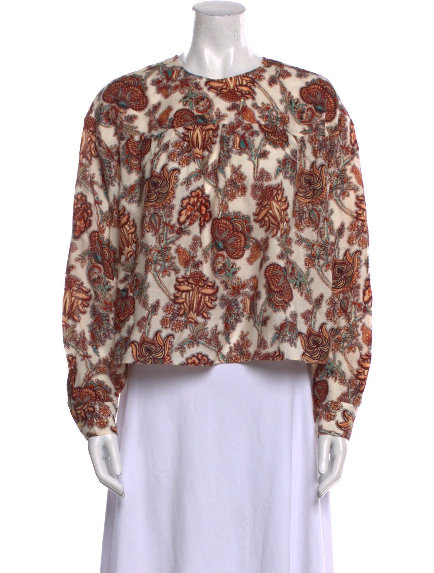 Ulla Johnson Floral Print Crew Neck Blouse