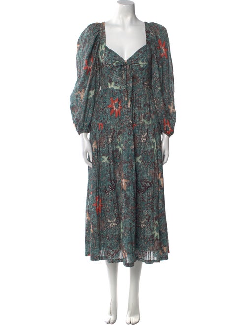 Ulla Johnson Floral Print Midi Length Dress
