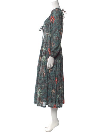 Ulla Johnson Floral Print Midi Length Dress