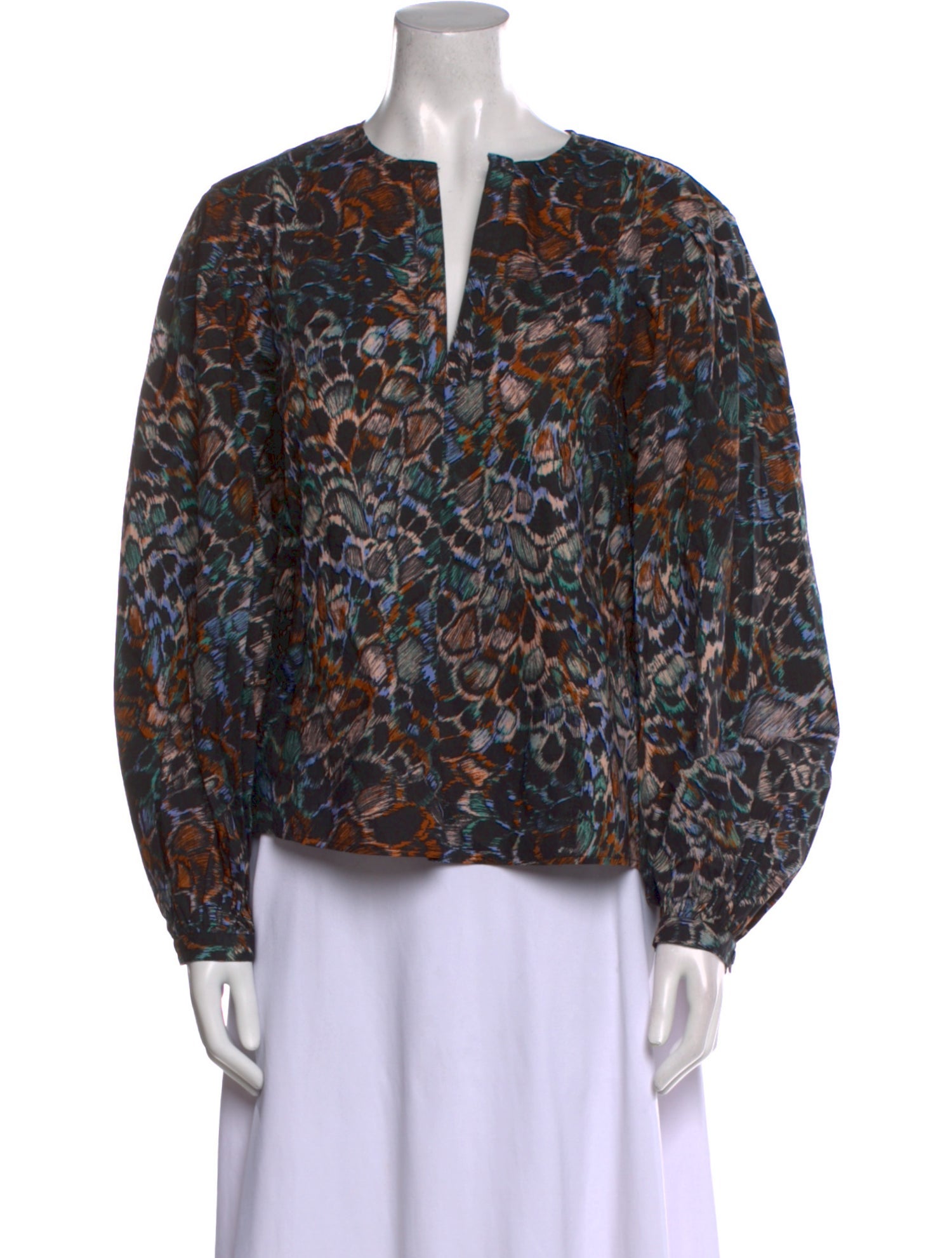 Ulla Johnson Printed V-Neck Blouse w/ Tags