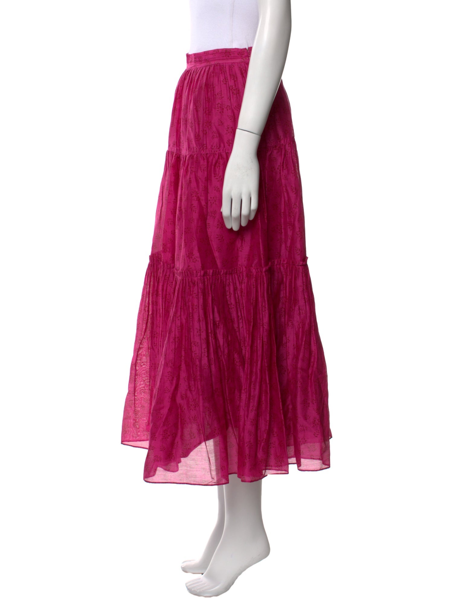 Ulla Johnson Pleated Accents Midi Length Skirt