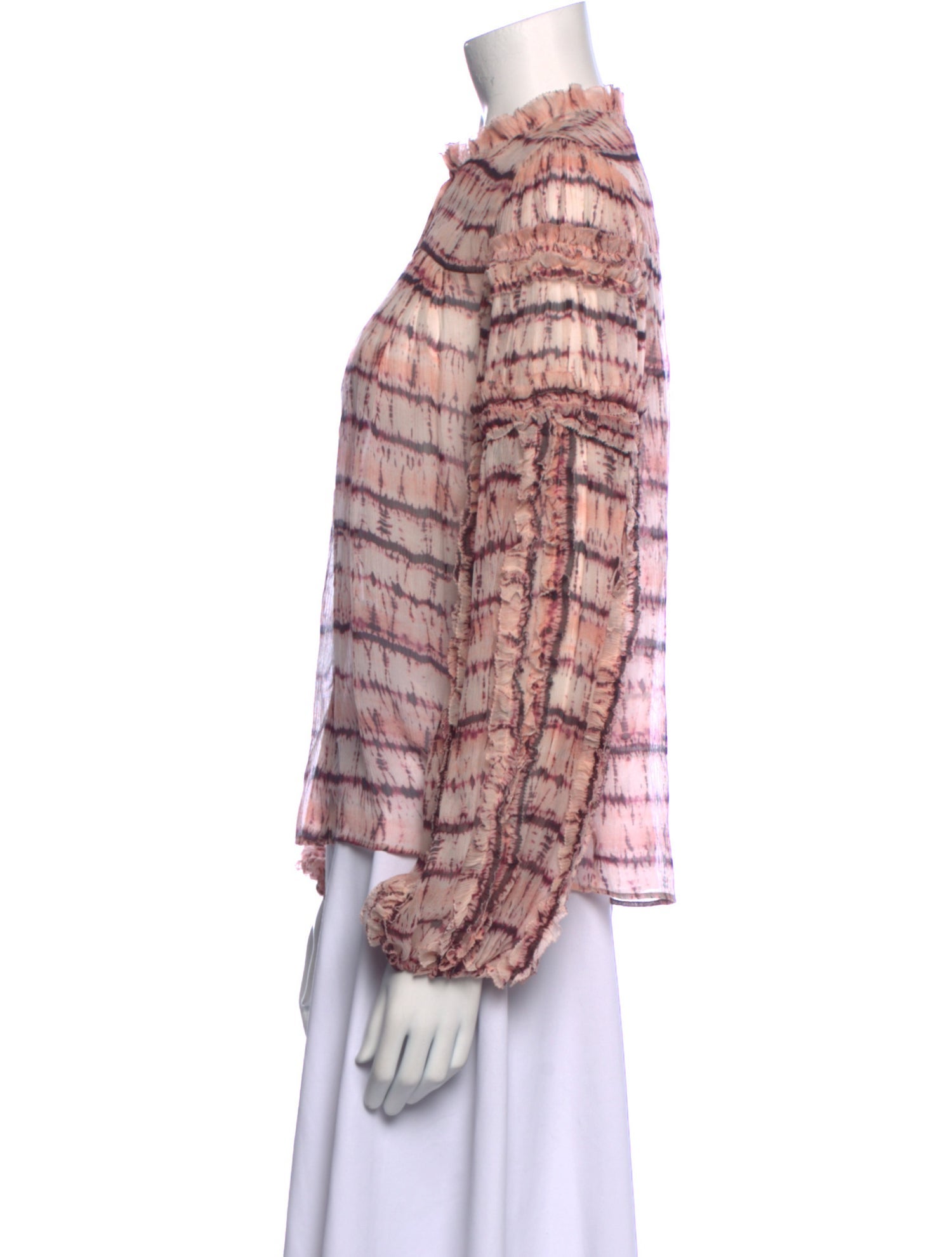 Ulla Johnson Silk Plaid Print Blouse