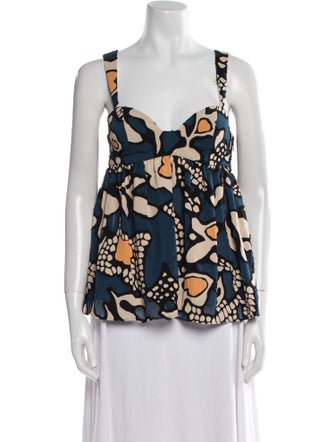 Ulla Johnson Printed Square Neckline Top