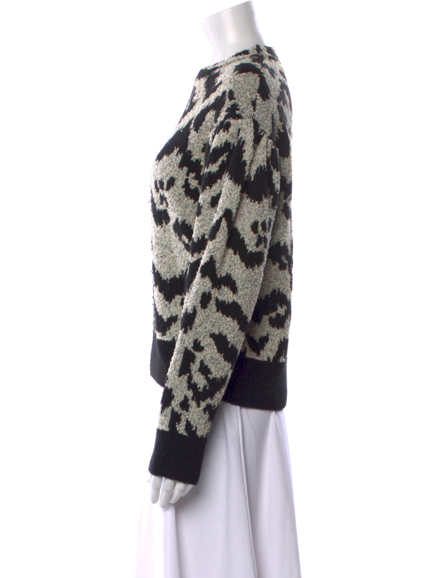 Ulla Johnson Animal Print Crew Neck Sweater