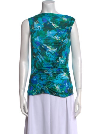 Ulla Johnson Floral Print Bateau Neckline Top