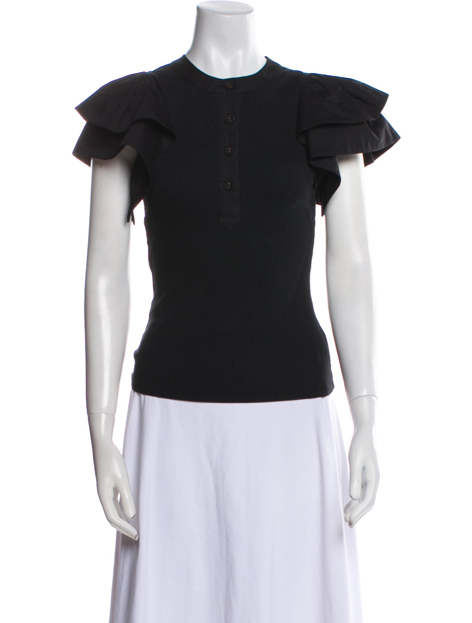 Ulla Johnson Crew Neck Short Sleeve Top