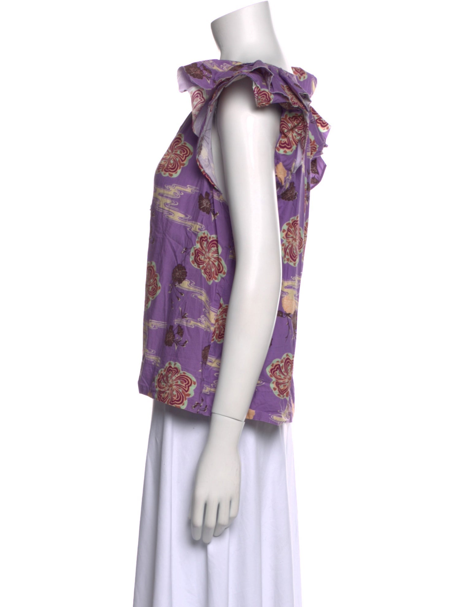 Ulla Johnson Floral Print V-Neck Blouse