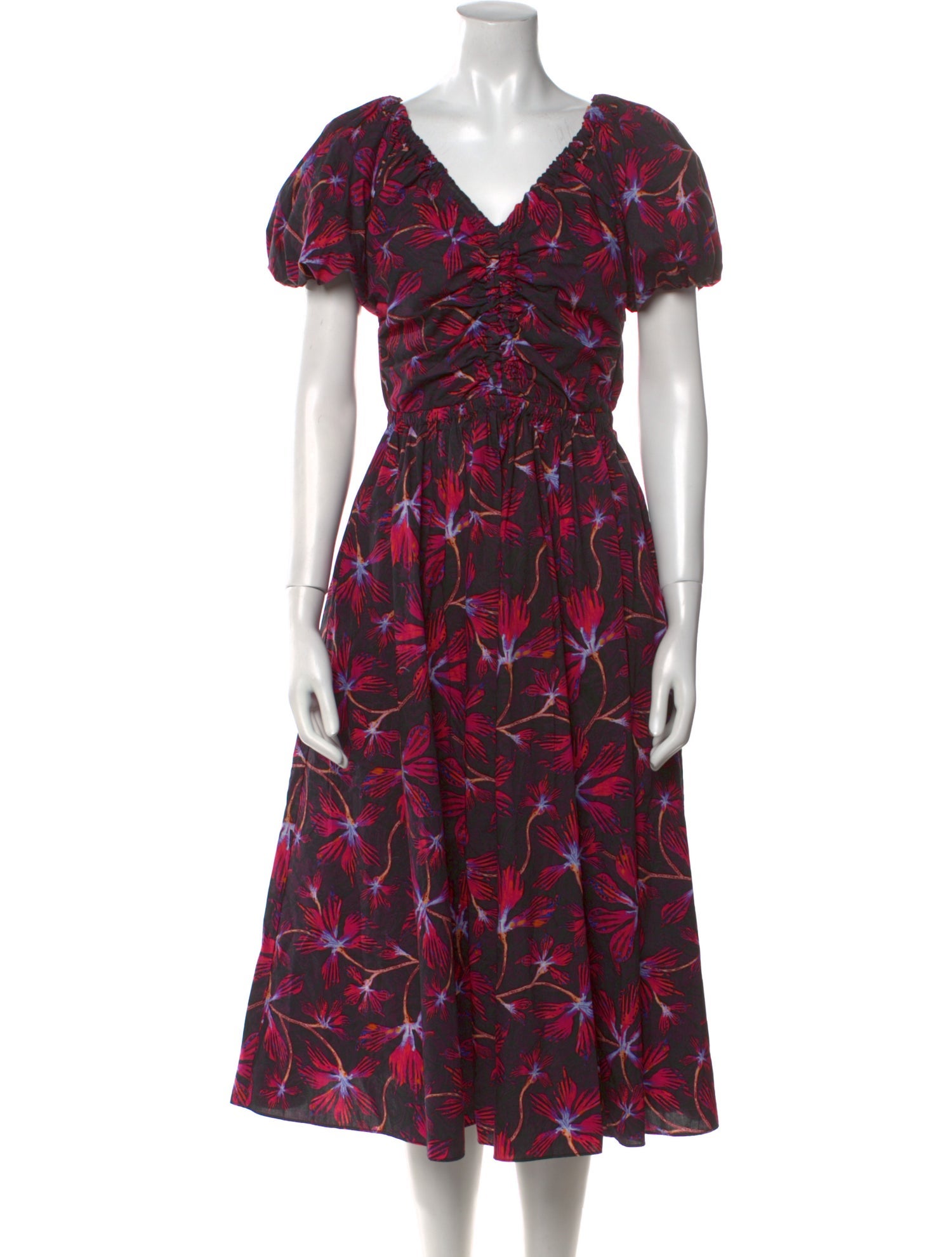 Ulla Johnson Floral Print Midi Length Dress