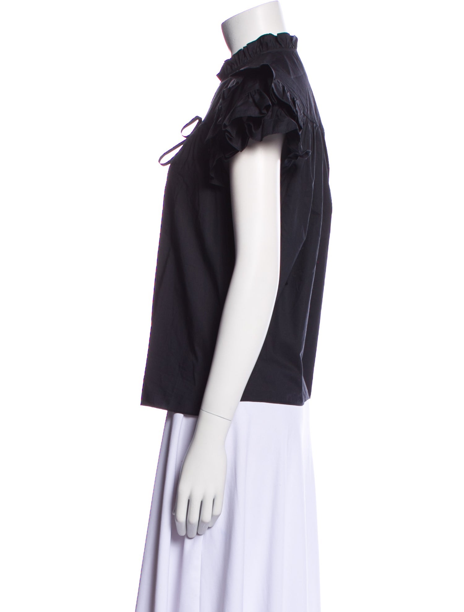 Ulla Johnson Mock Neck Short Sleeve Blouse