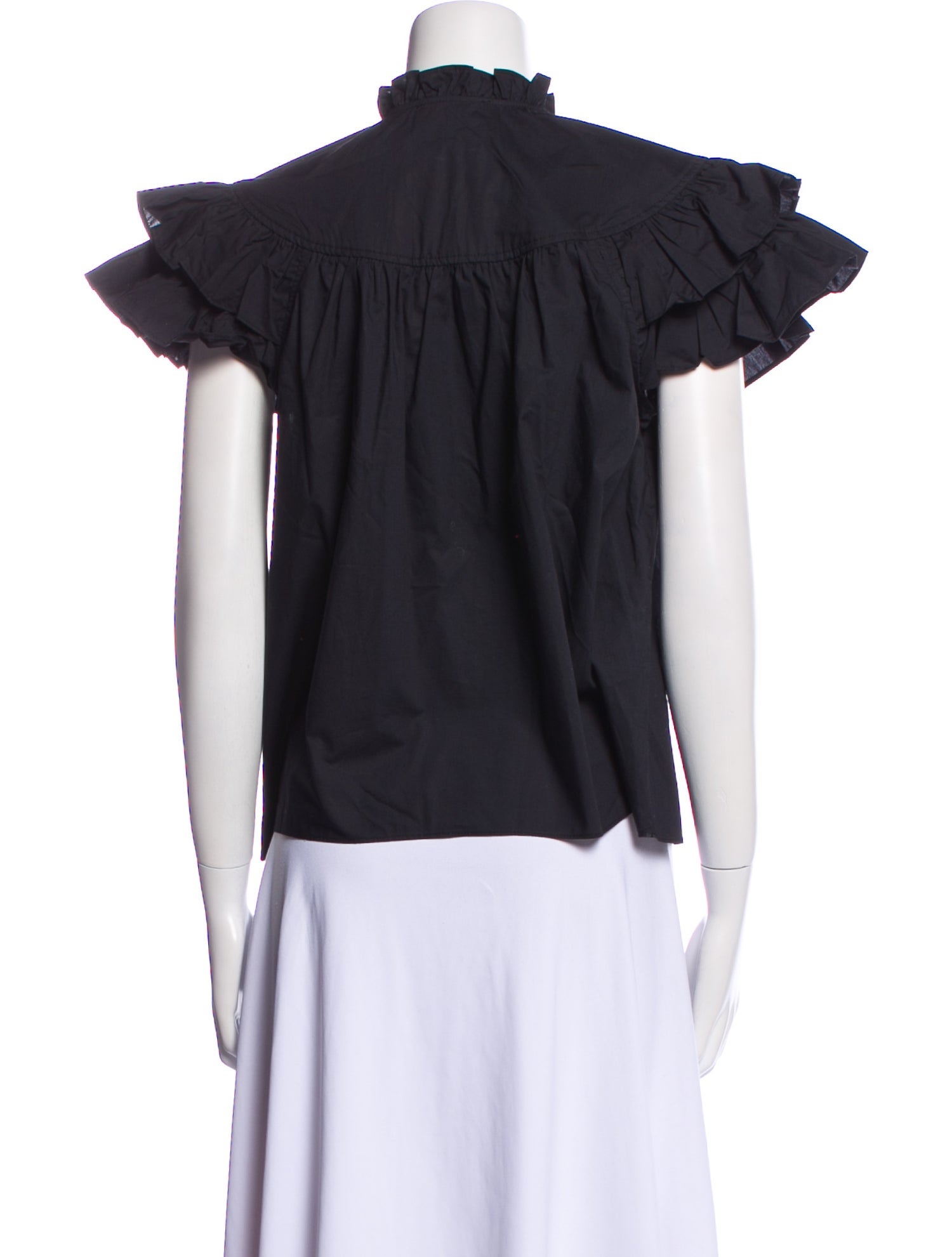 Ulla Johnson Mock Neck Short Sleeve Blouse