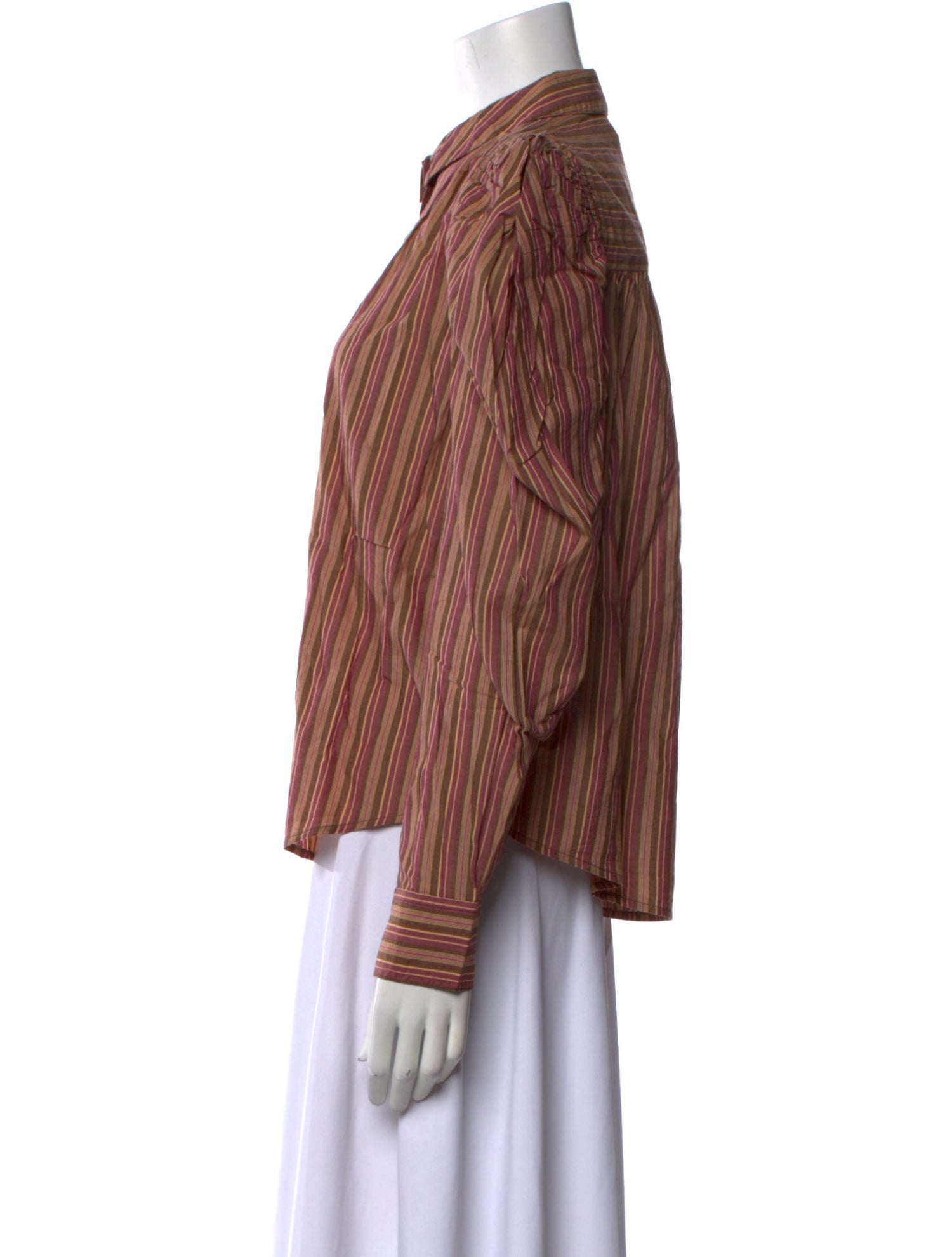 Ulla Johnson Striped Long Sleeve Button-Up Top w/ Tags