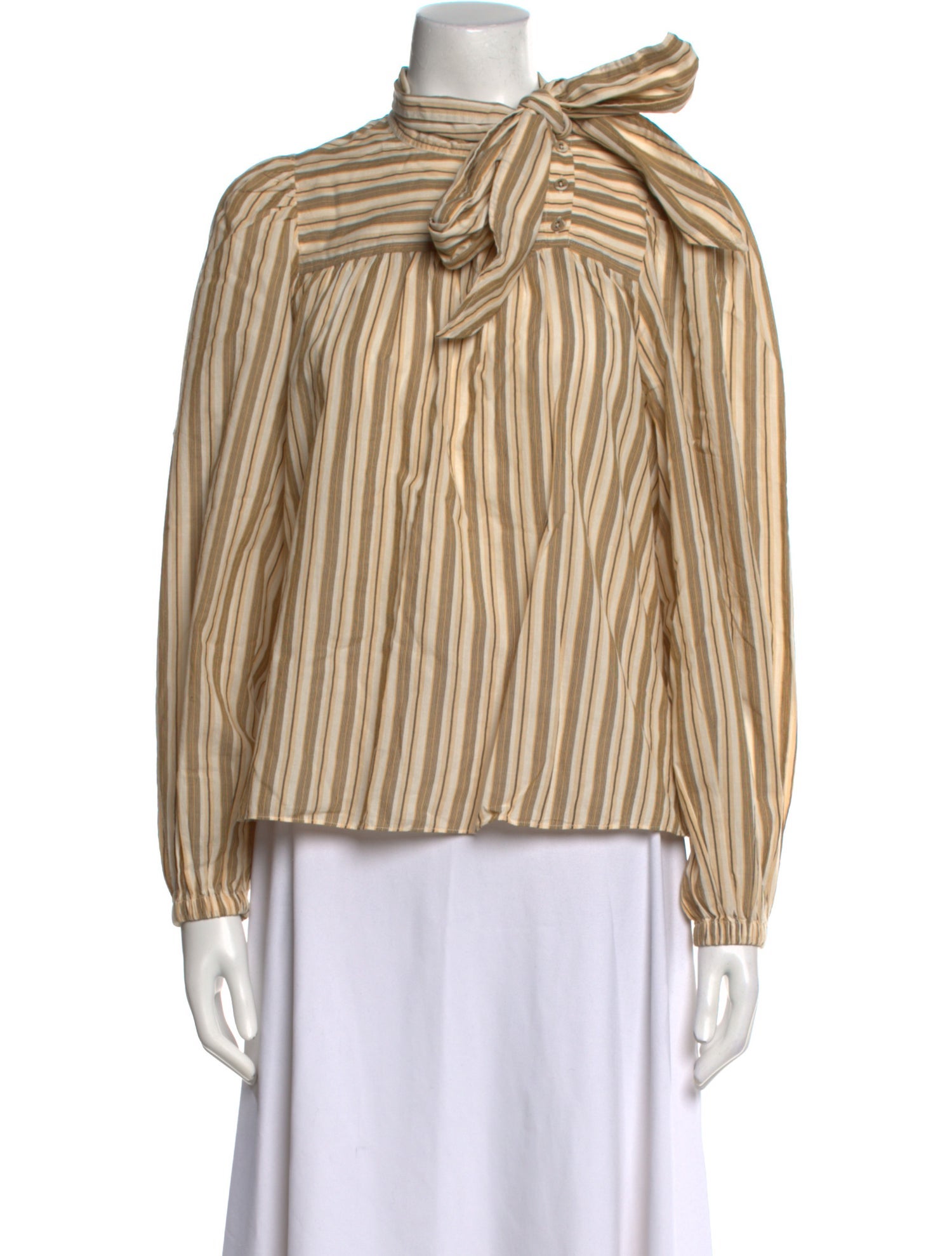 Ulla Johnson Striped Tie Neck Blouse w/ Tags