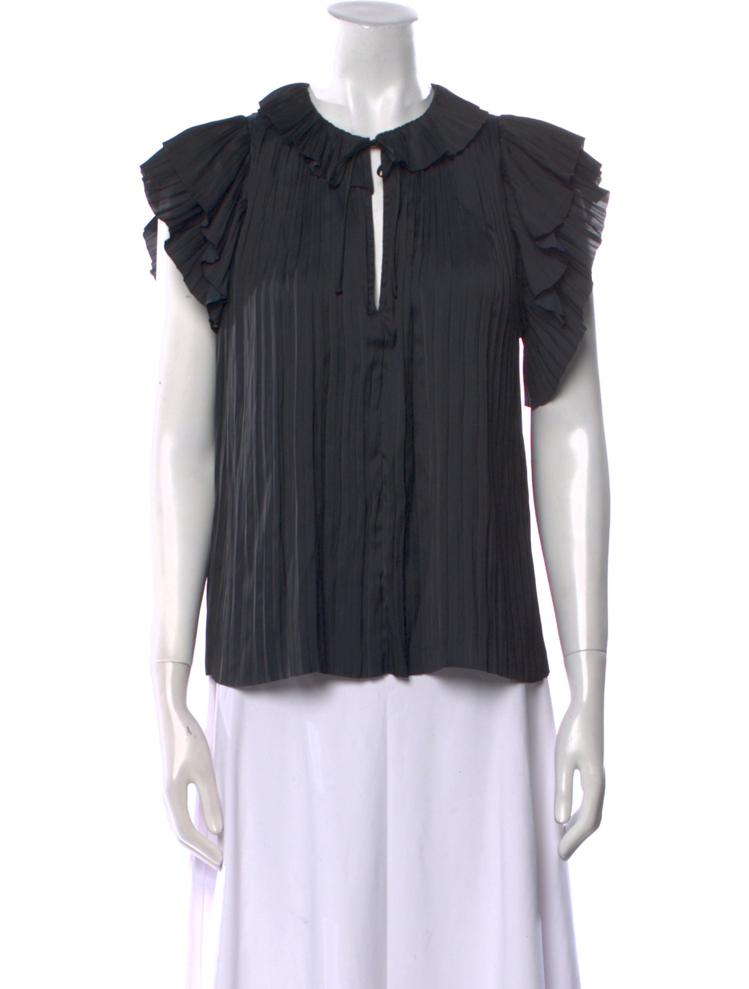 Ulla Johnson Tie Neck Short Sleeve Blouse