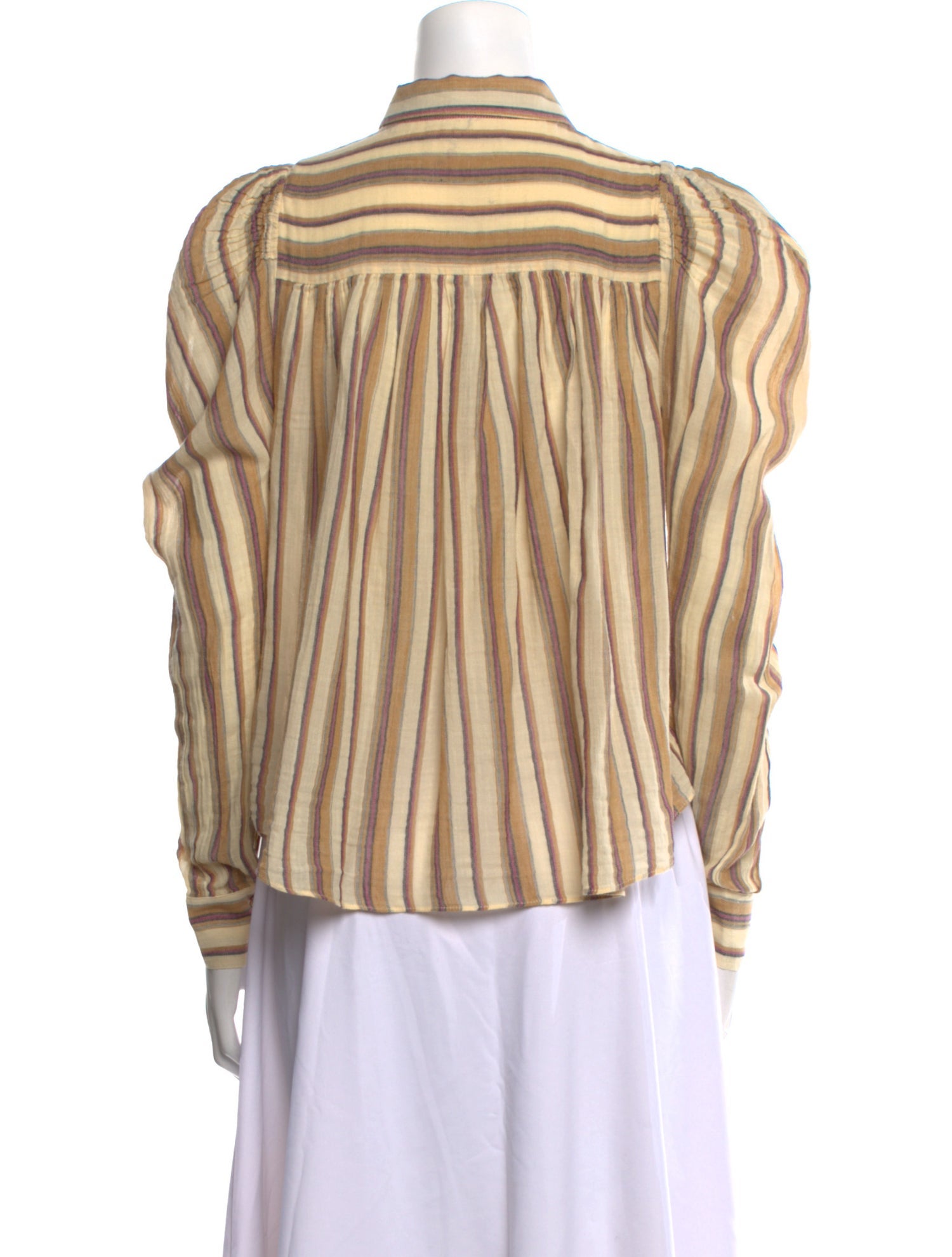 Ulla Johnson Striped Long Sleeve Button-Up Top