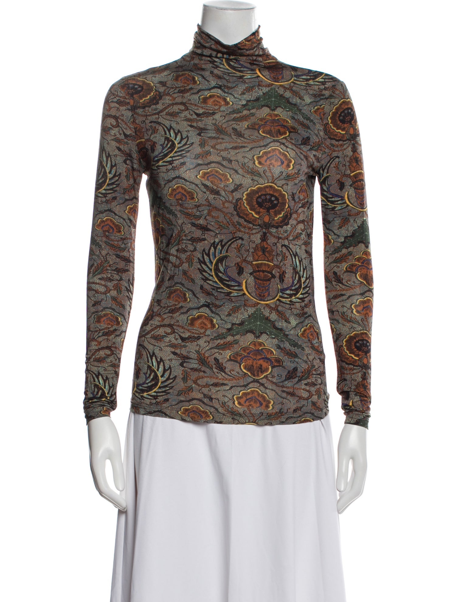 Ulla Johnson Paisley Print Turtleneck Top