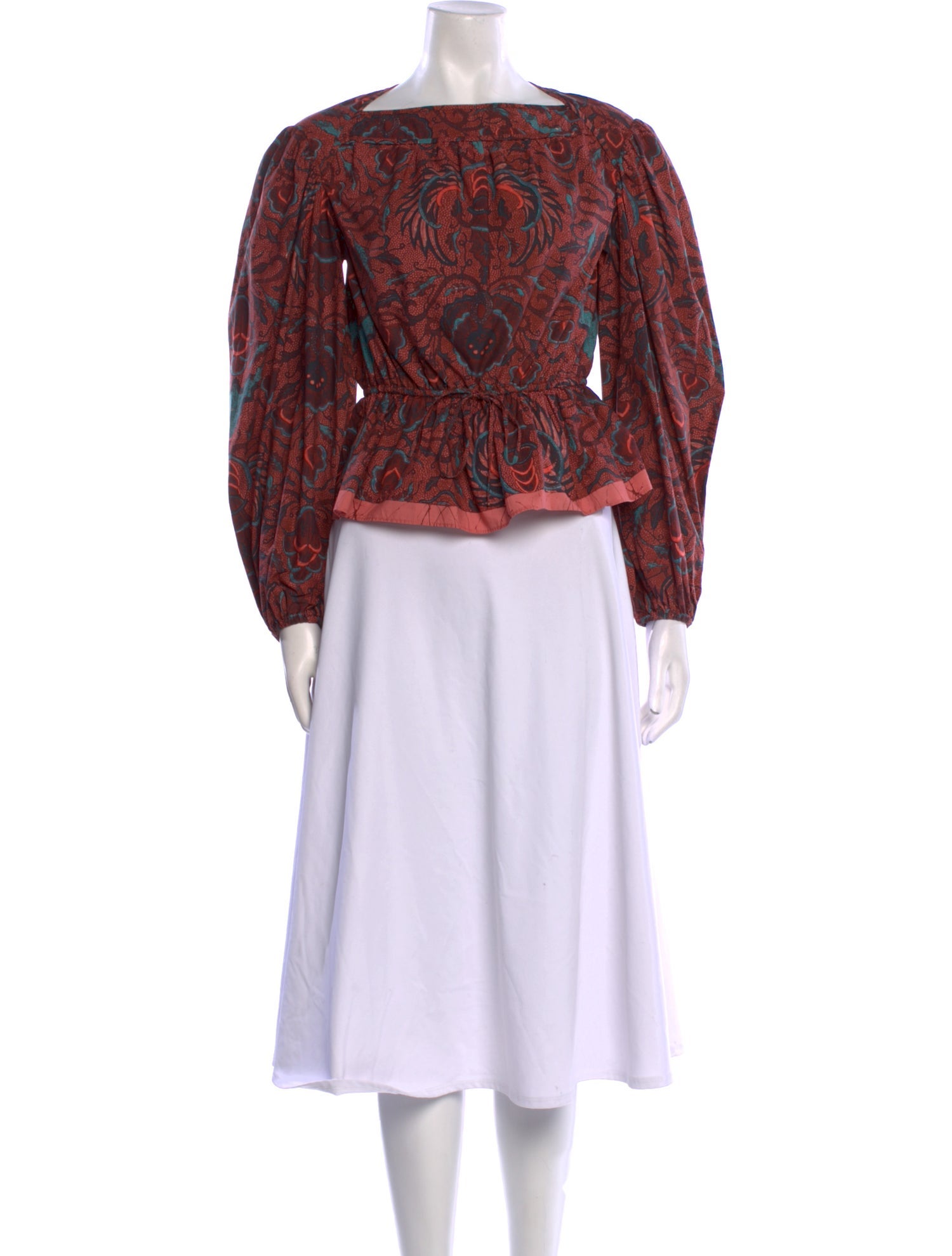 Ulla Johnson Paisley Print Bateau Neckline Blouse