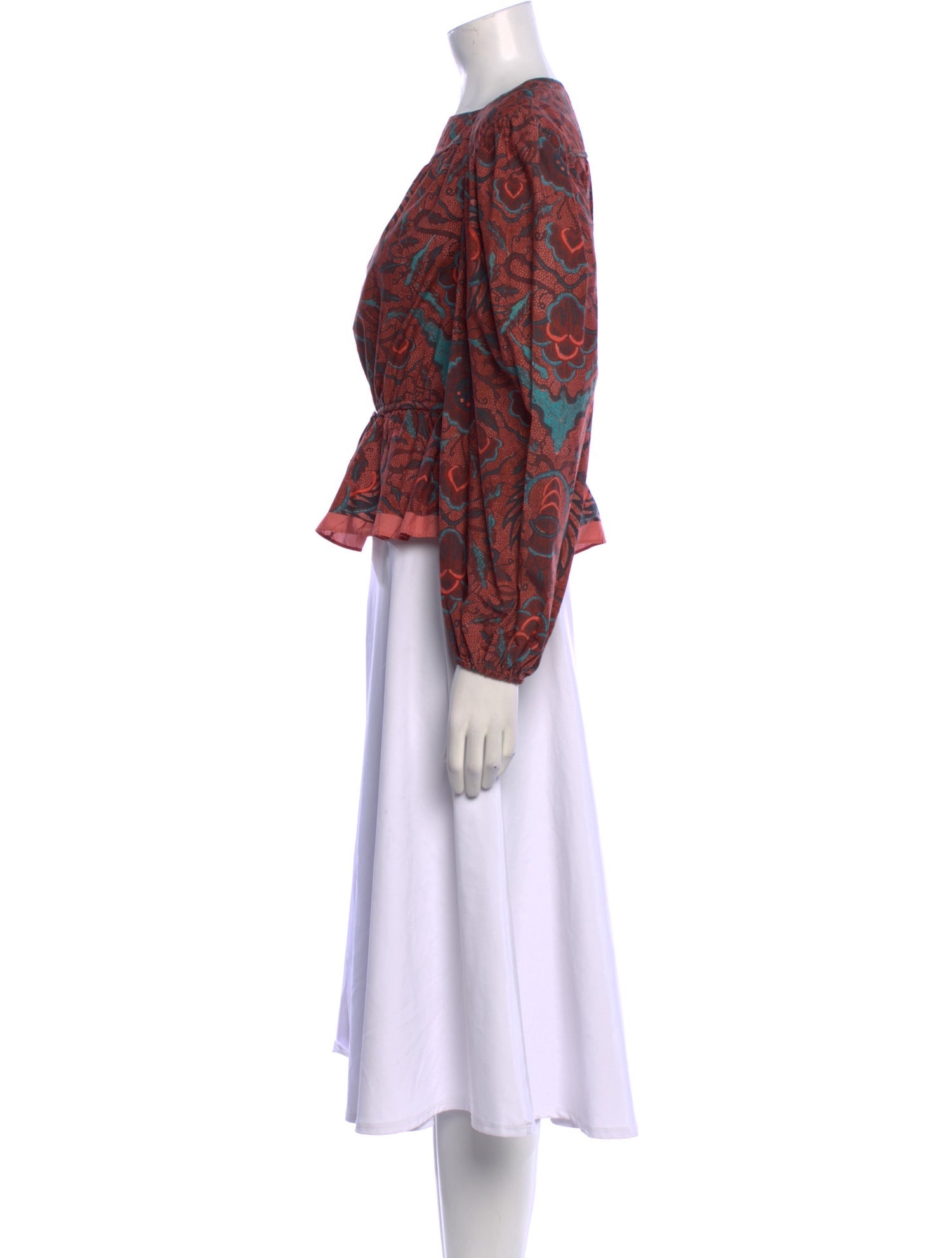 Ulla Johnson Paisley Print Bateau Neckline Blouse