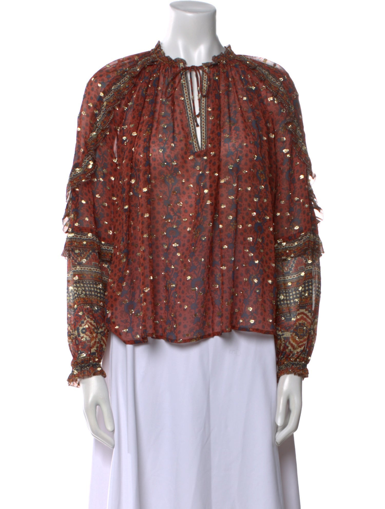 Ulla Johnson Silk Floral Print Blouse