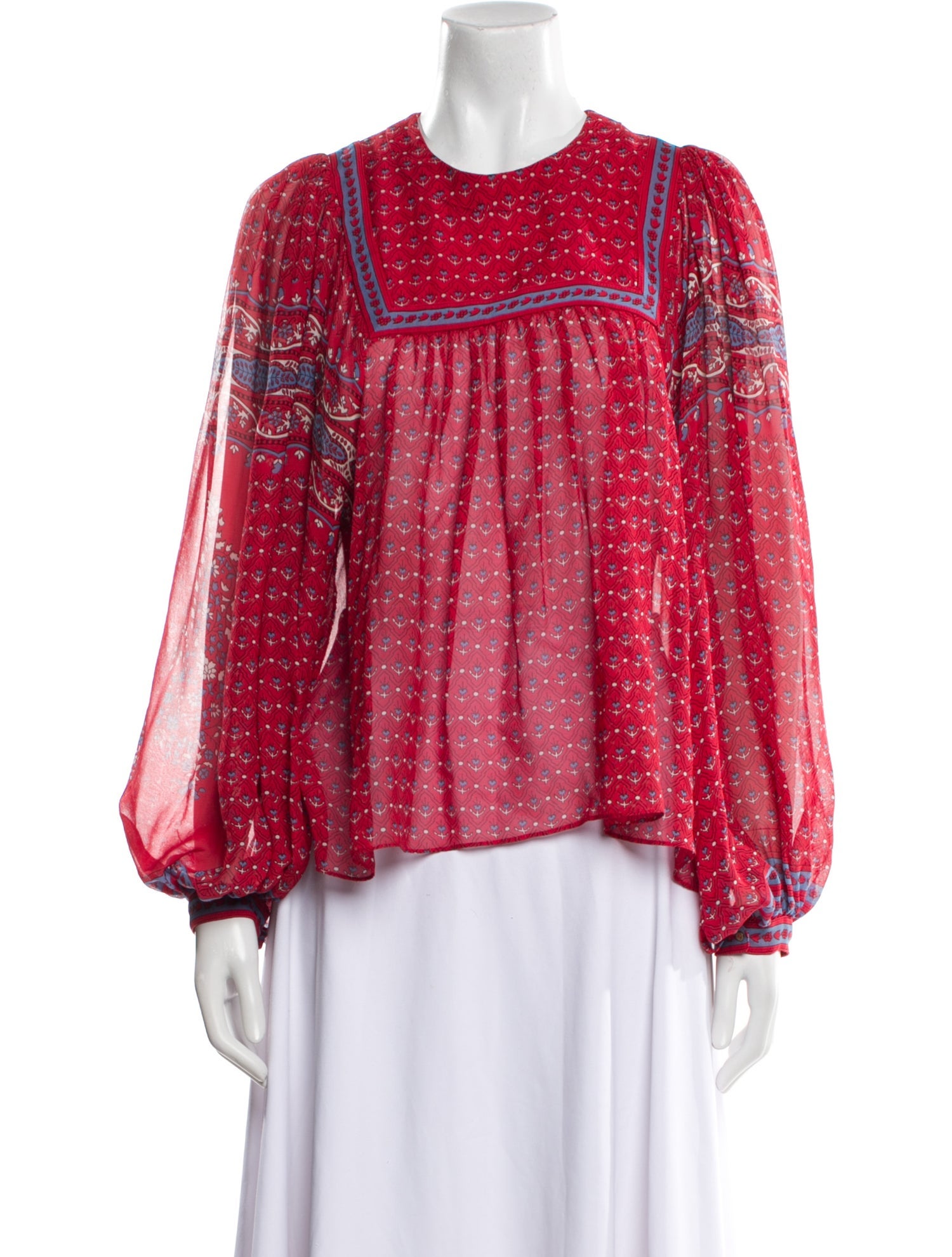 Ulla Johnson Silk Floral Print Blouse