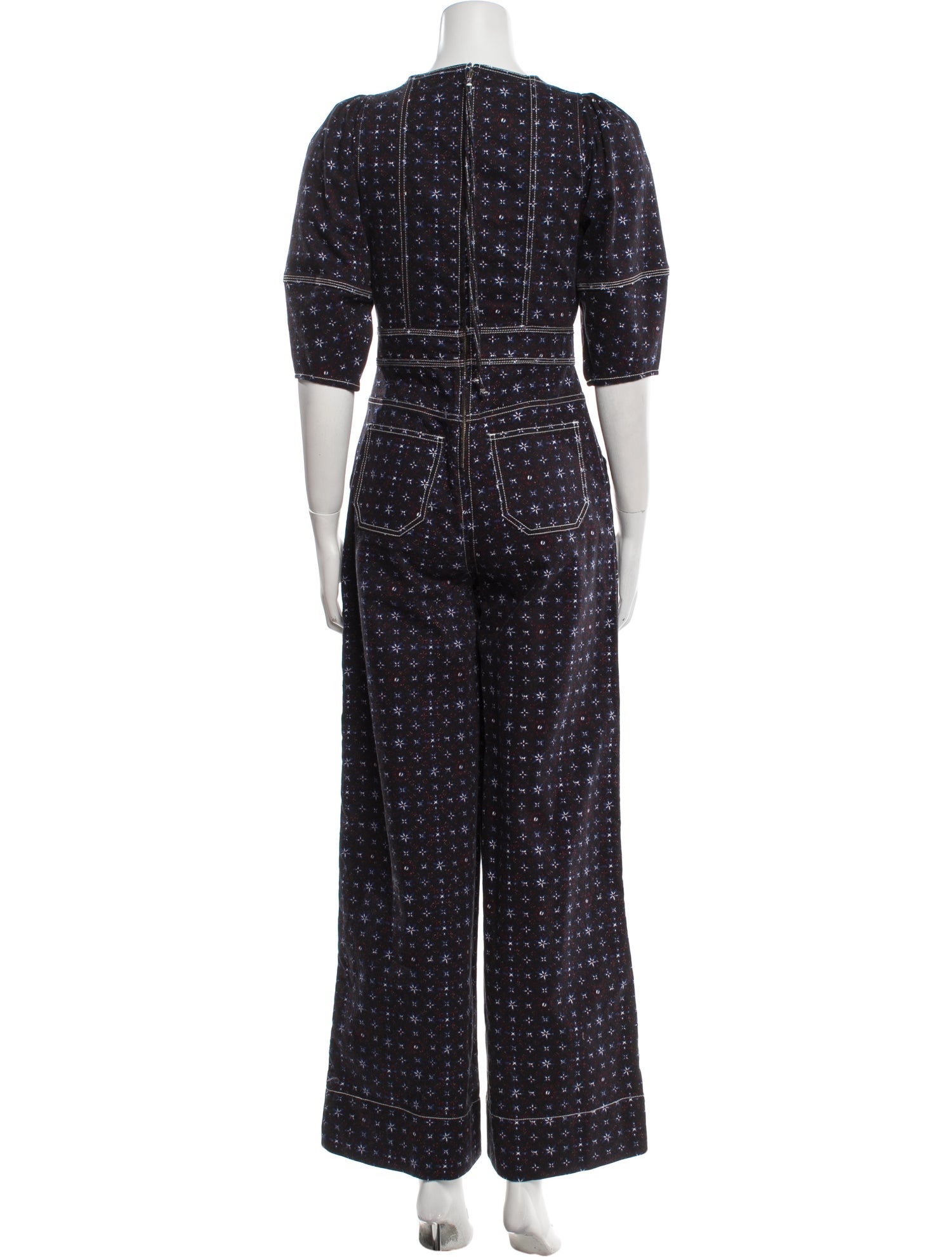 Ulla Johnson Printed V-Neck Jumpsuit