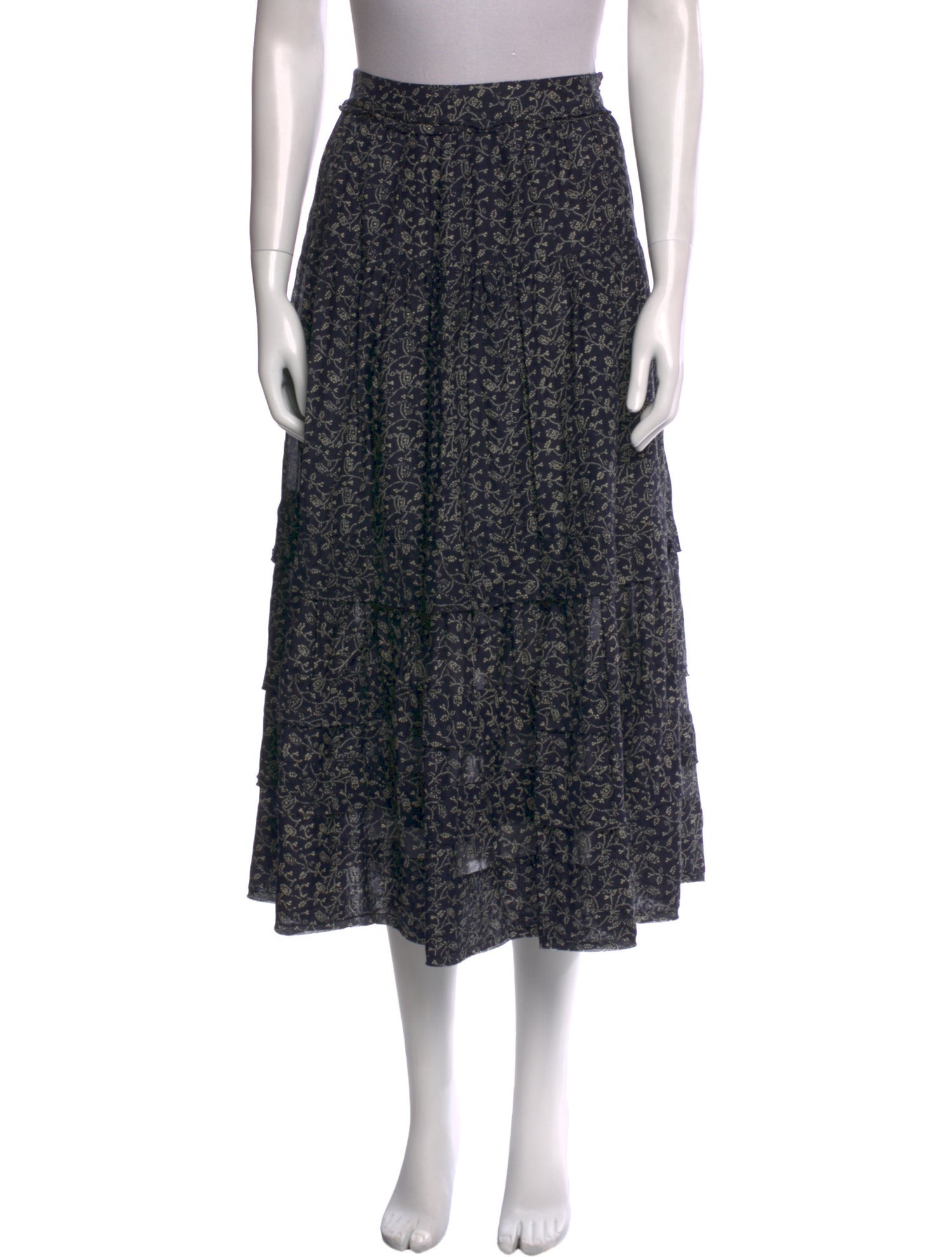 Ulla Johnson Floral Print Midi Length Skirt