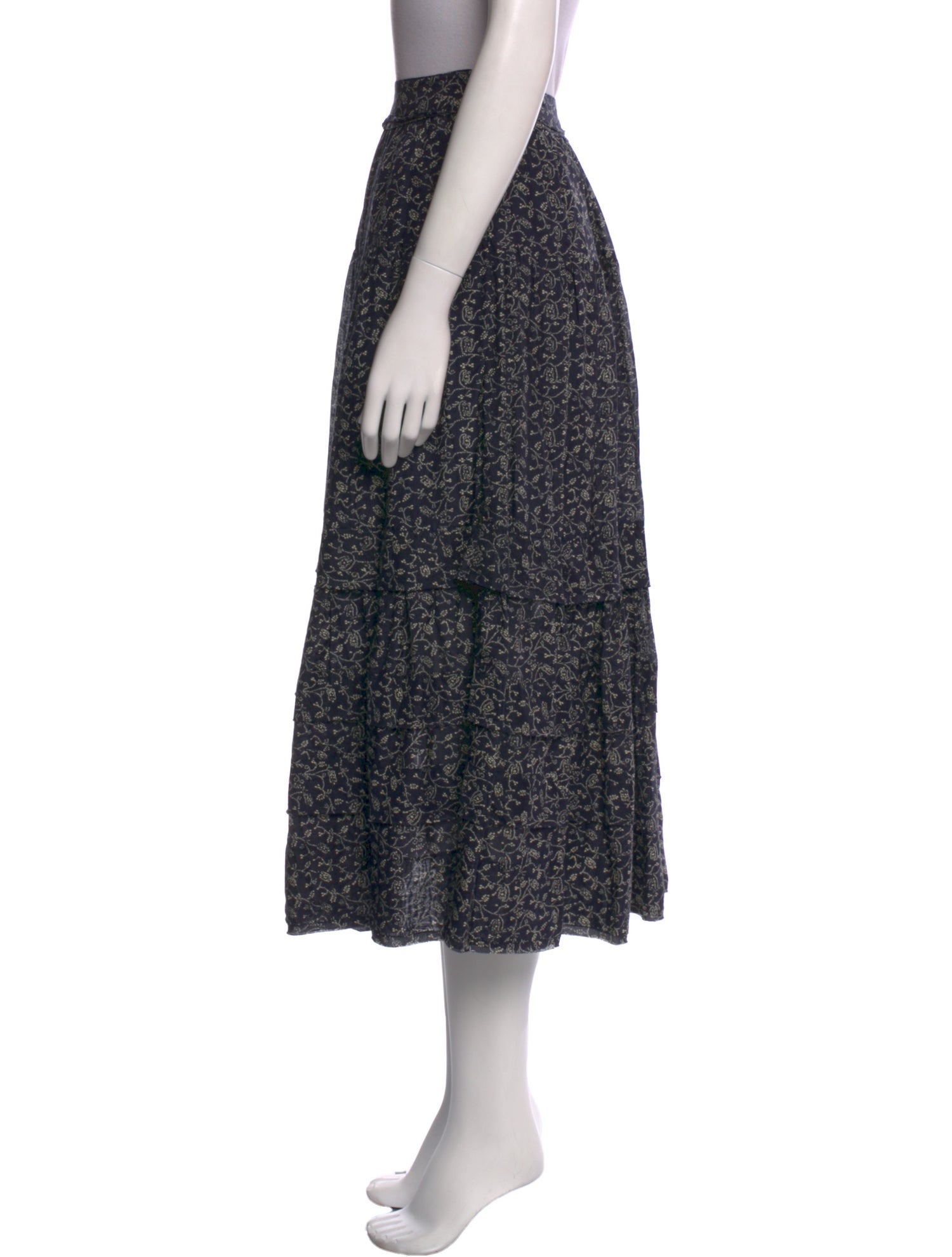 Ulla Johnson Floral Print Midi Length Skirt