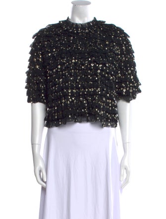 Ulla Johnson Silk Mock Neck Crop Top