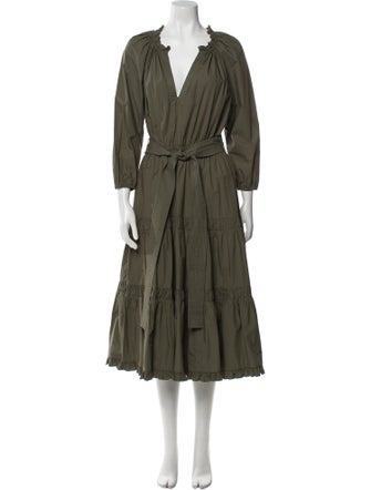 Ulla Johnson V-Neck Midi Length Dress