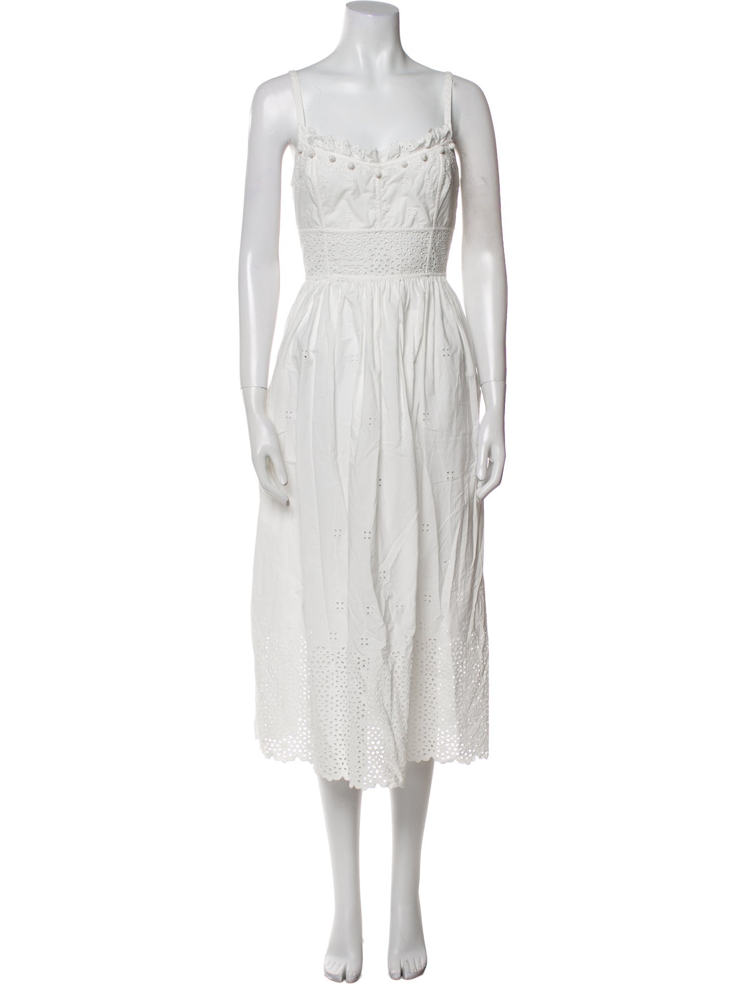 Ulla Johnson Square Neckline Midi Length Dress