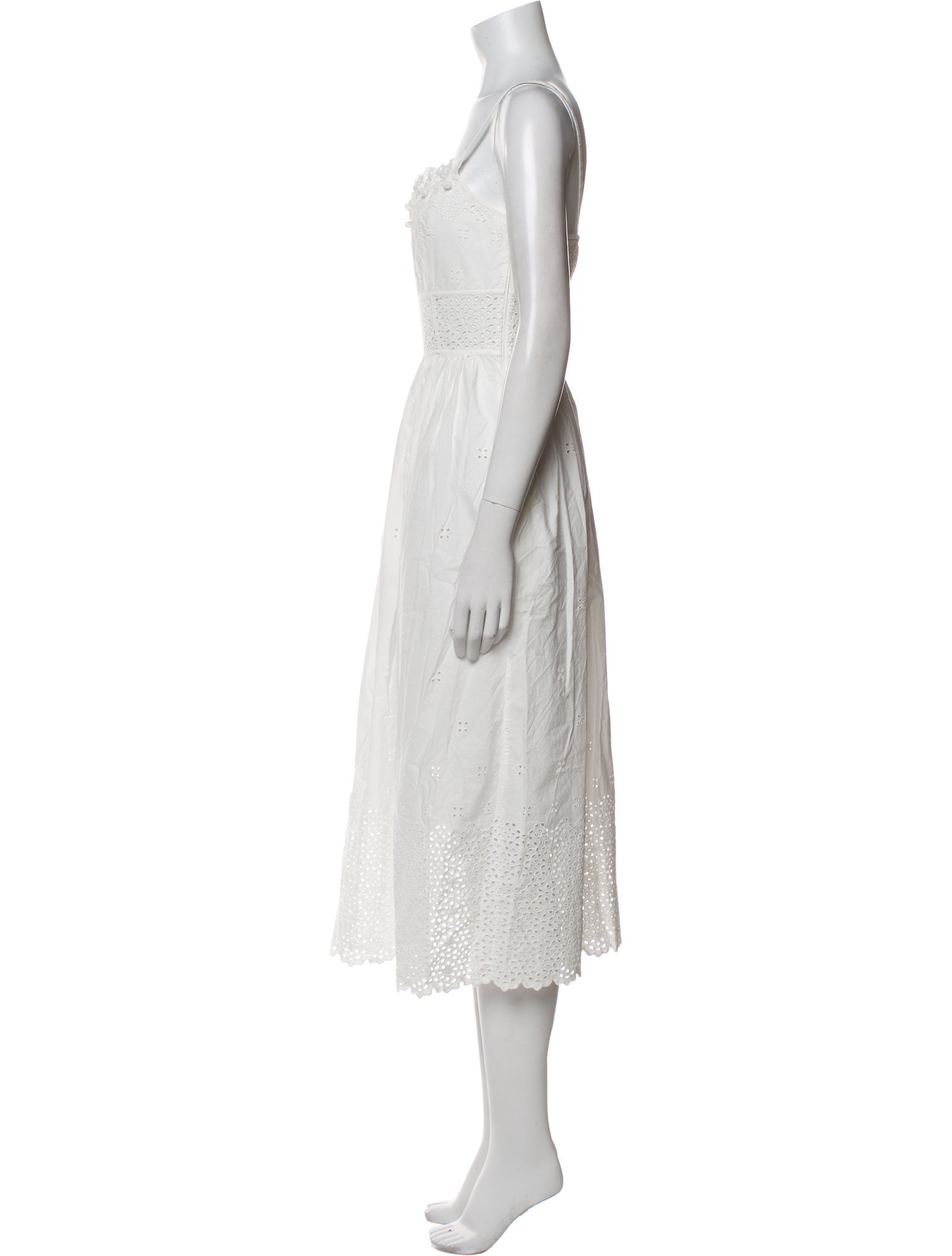 Ulla Johnson Square Neckline Midi Length Dress