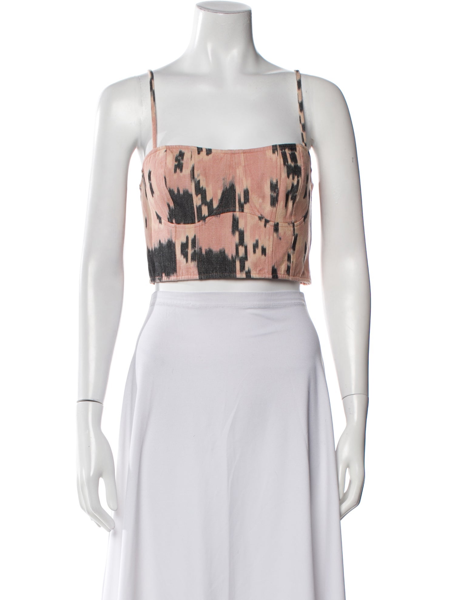 Ulla Johnson Printed Square Neckline Crop Top