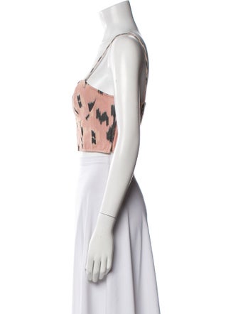 Ulla Johnson Printed Square Neckline Crop Top