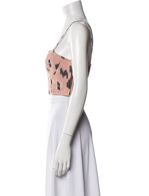 Ulla Johnson Printed Square Neckline Crop Top