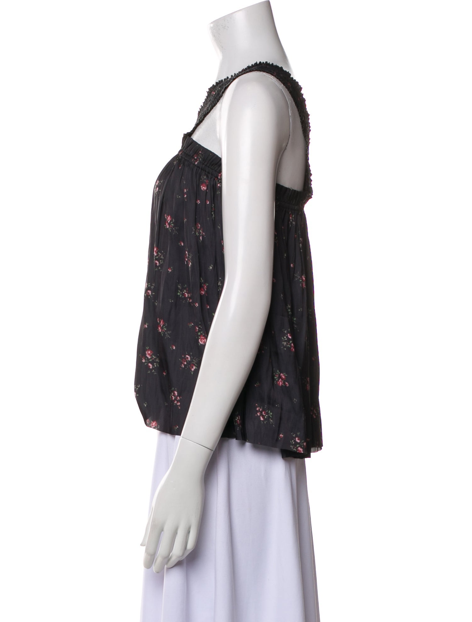 Ulla Johnson Floral Print Square Neckline Blouse