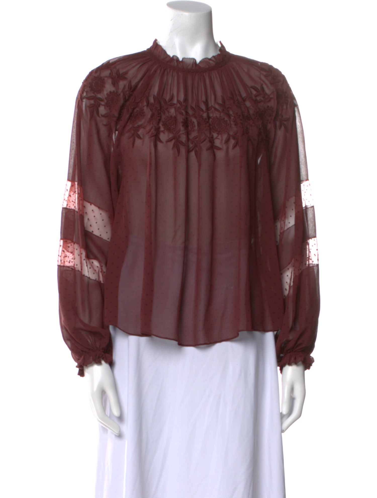 Ulla Johnson Silk Mock Neck Blouse