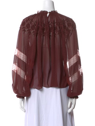 Ulla Johnson Silk Mock Neck Blouse