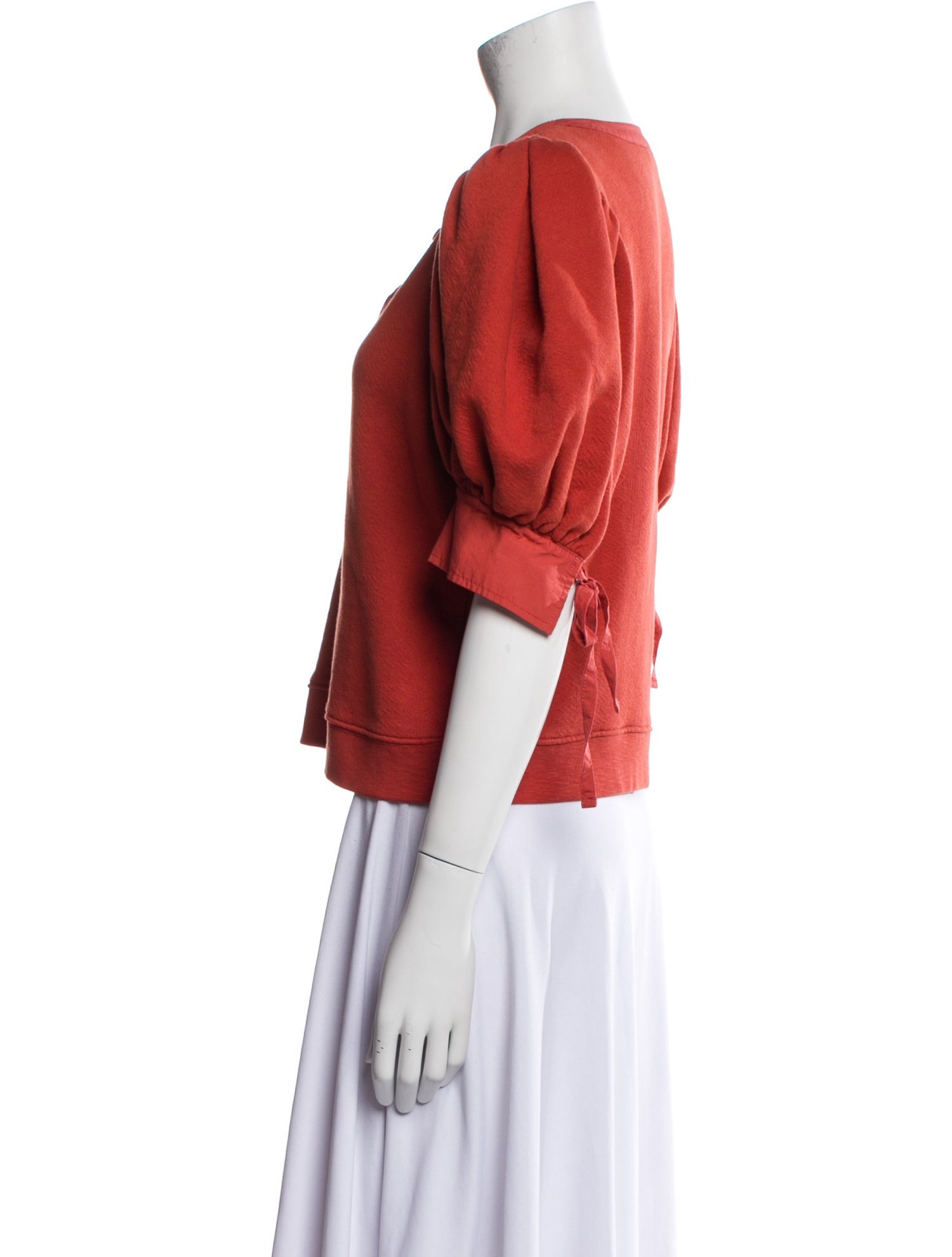 Ulla Johnson V-Neck Short Sleeve Crop Top