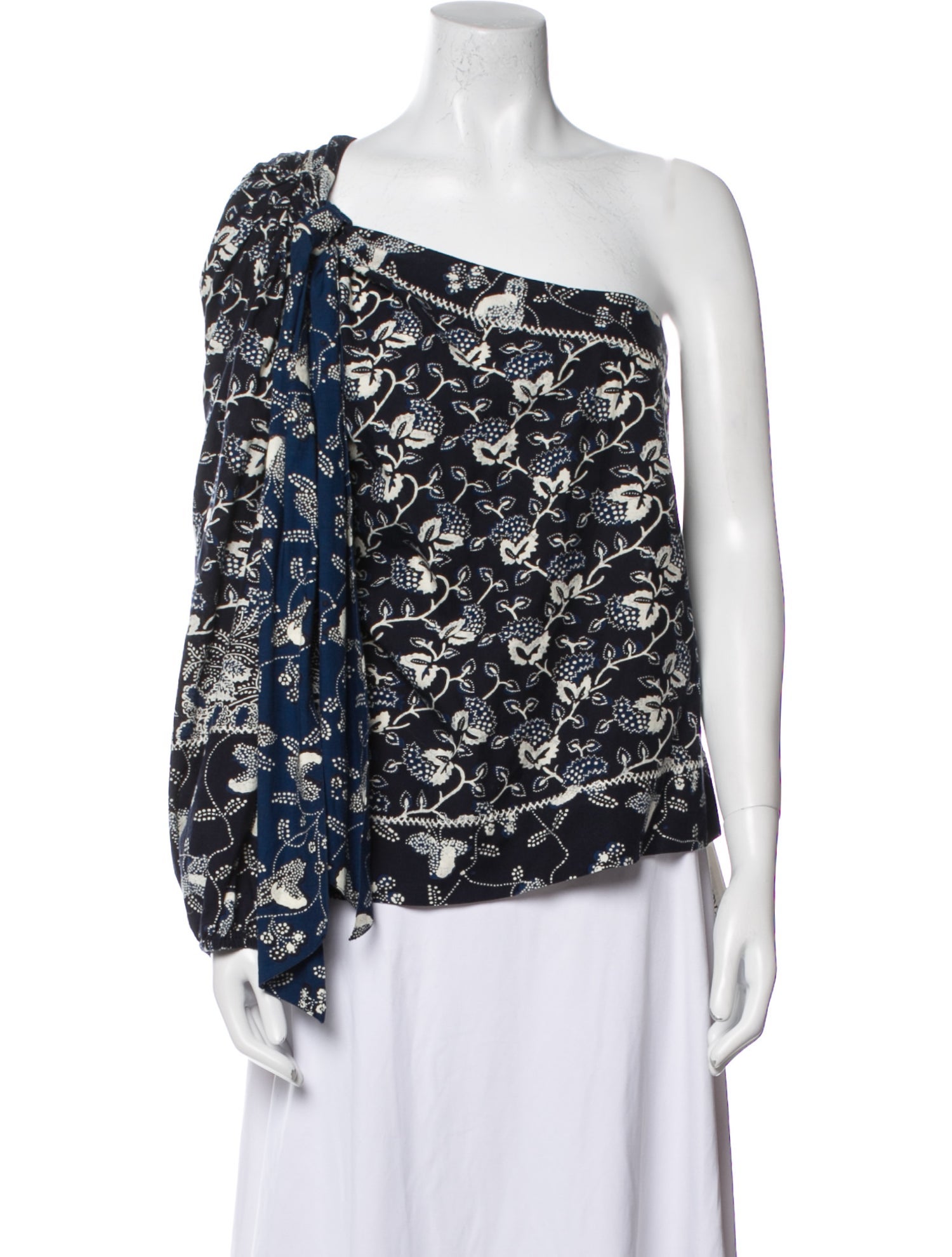 Ulla Johnson Floral Print One-Shoulder Blouse