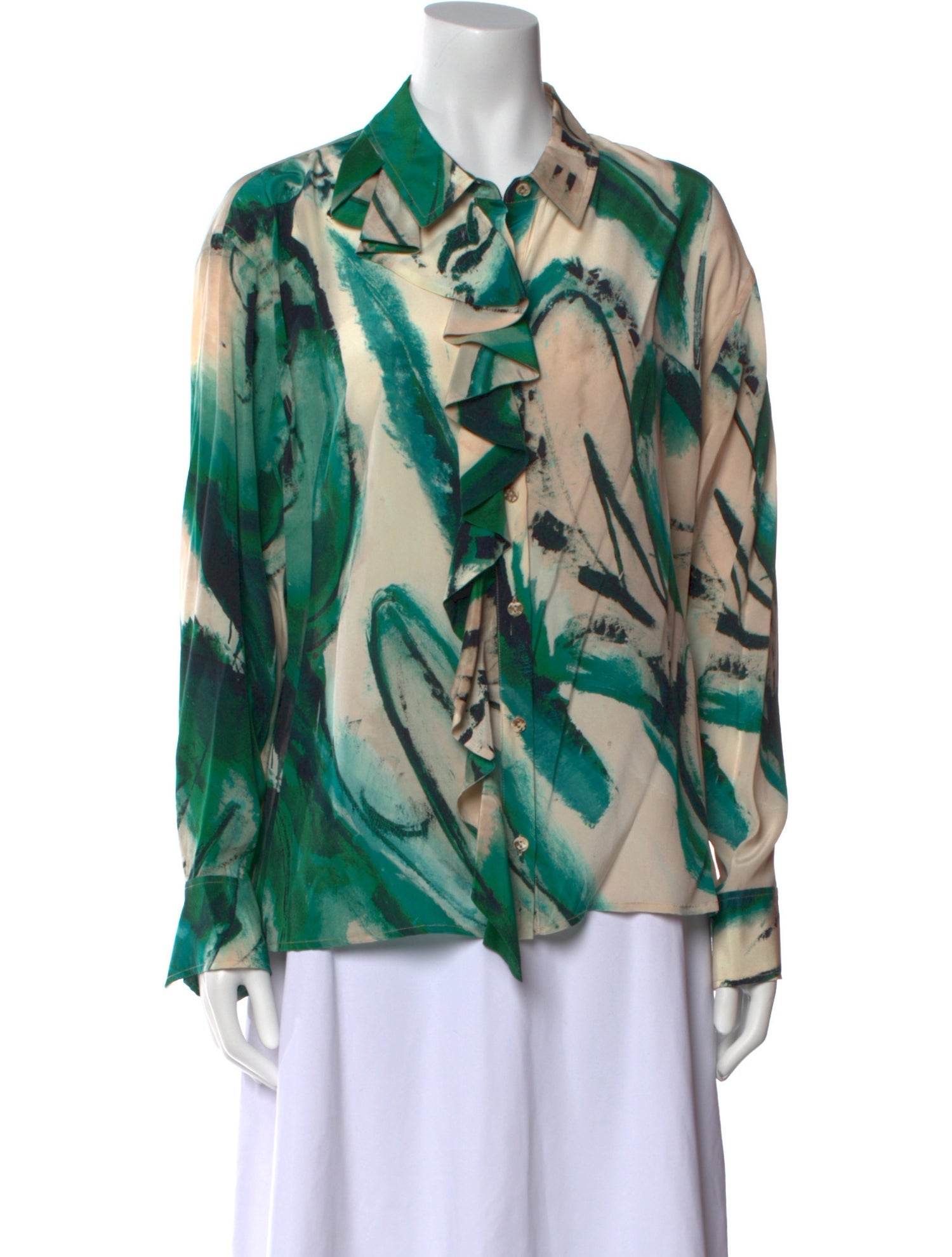 Ulla Johnson Silk Printed Button-Up Top