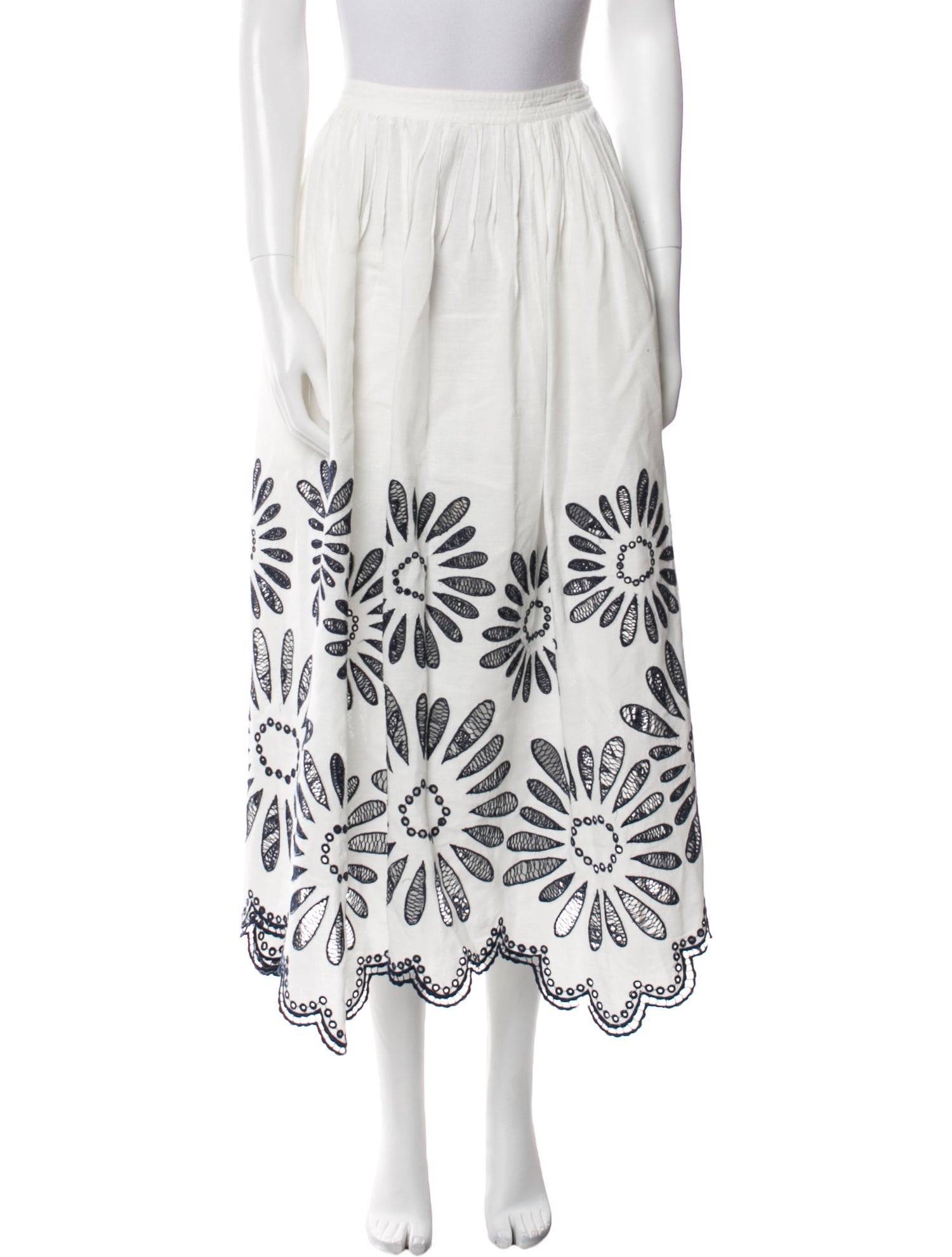 Ulla Johnson Lace Pattern Midi Length Skirt