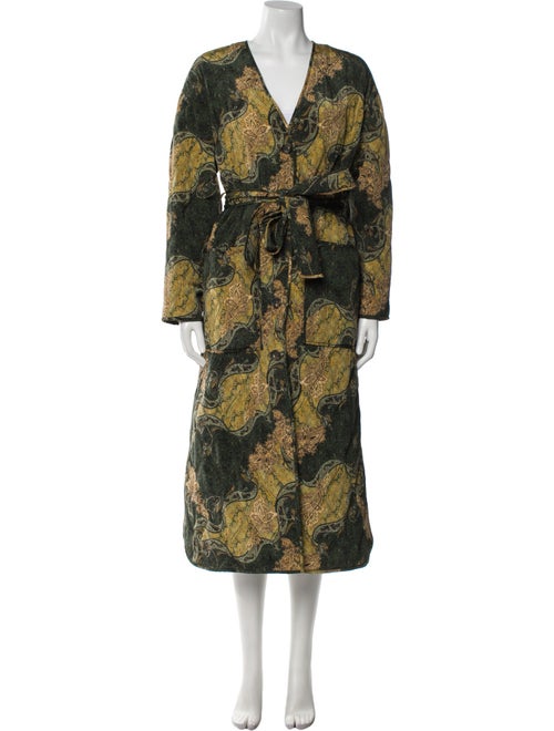 Ulla Johnson Silk Printed Faux Fur Coat