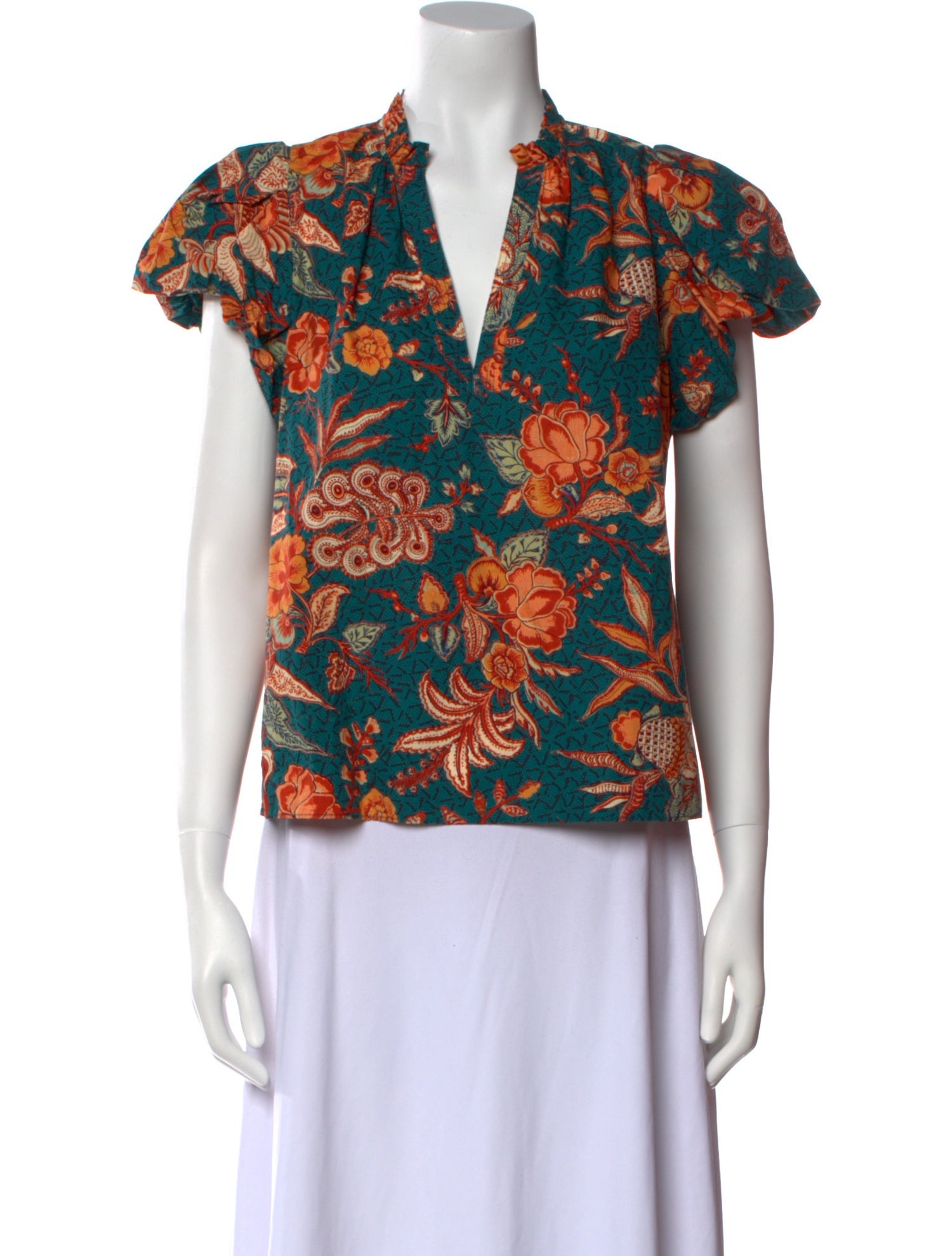 Ulla Johnson Printed V-Neck Blouse