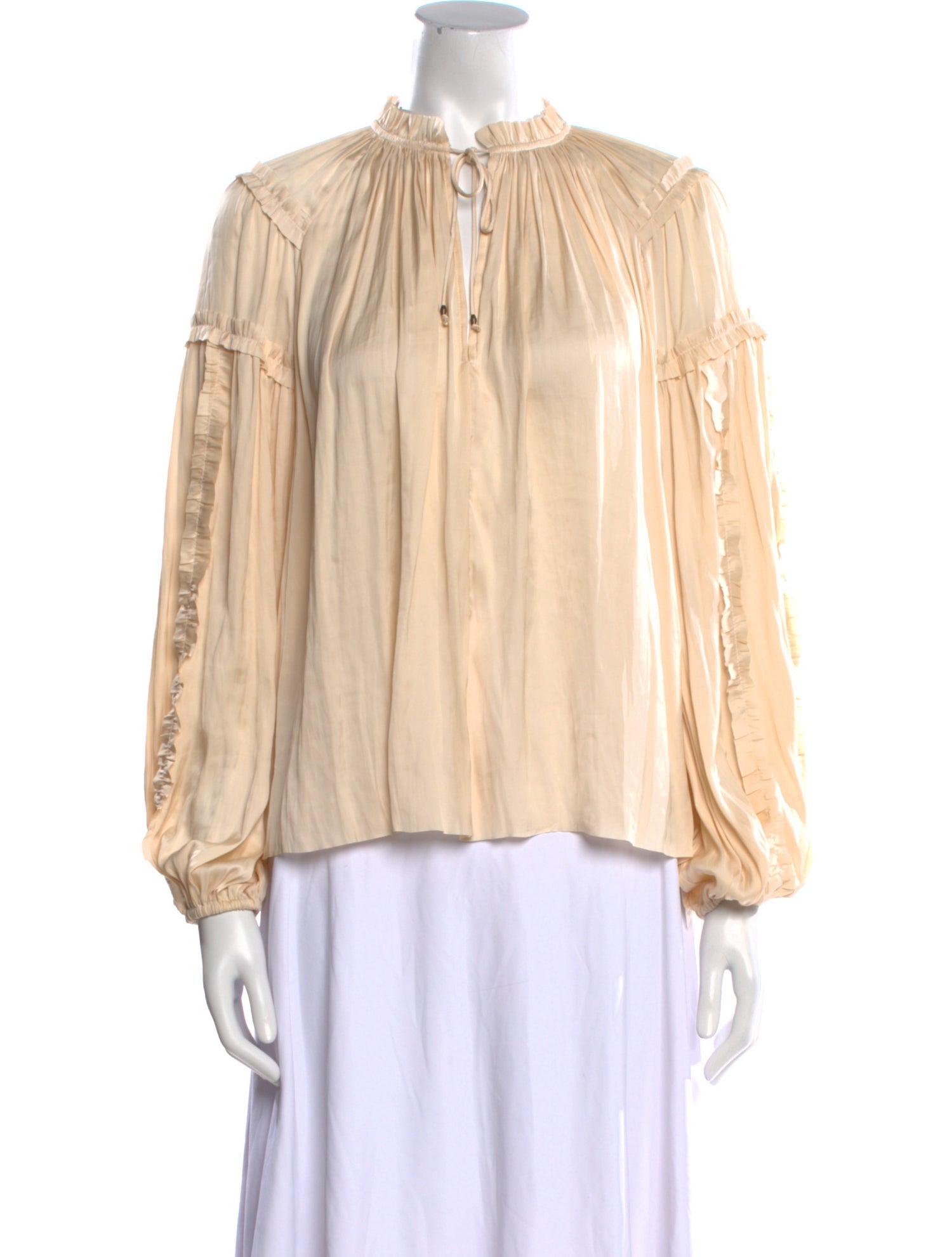 Ulla Johnson Mock Neck Long Sleeve Blouse