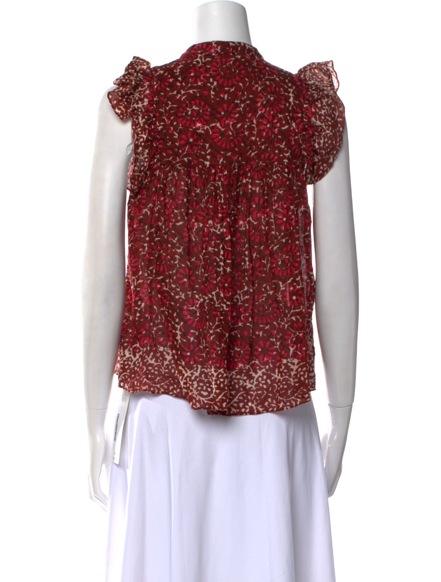 Ulla Johnson Floral Print Mock Neck Crop Top