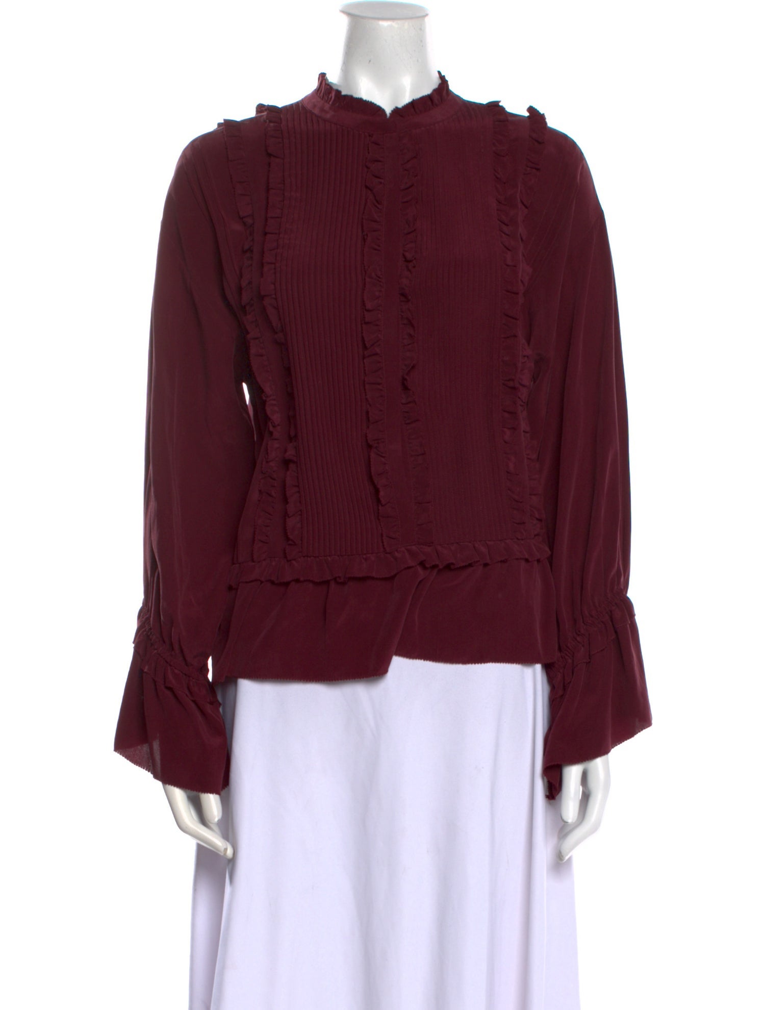 Ulla Johnson Silk Mock Neck Blouse